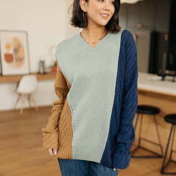 Copy of A Sweater With Colors in Mint - Picture 1 of 5